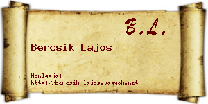 Bercsik Lajos névjegykártya